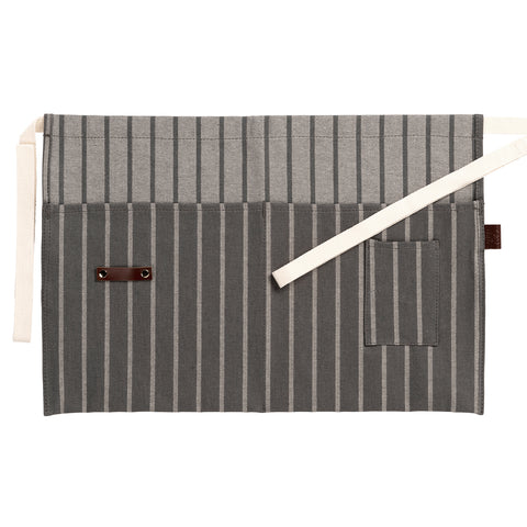 Sophie Conran for Burgon & Ball gardener's waist apron, half apron, grey ticking stripe