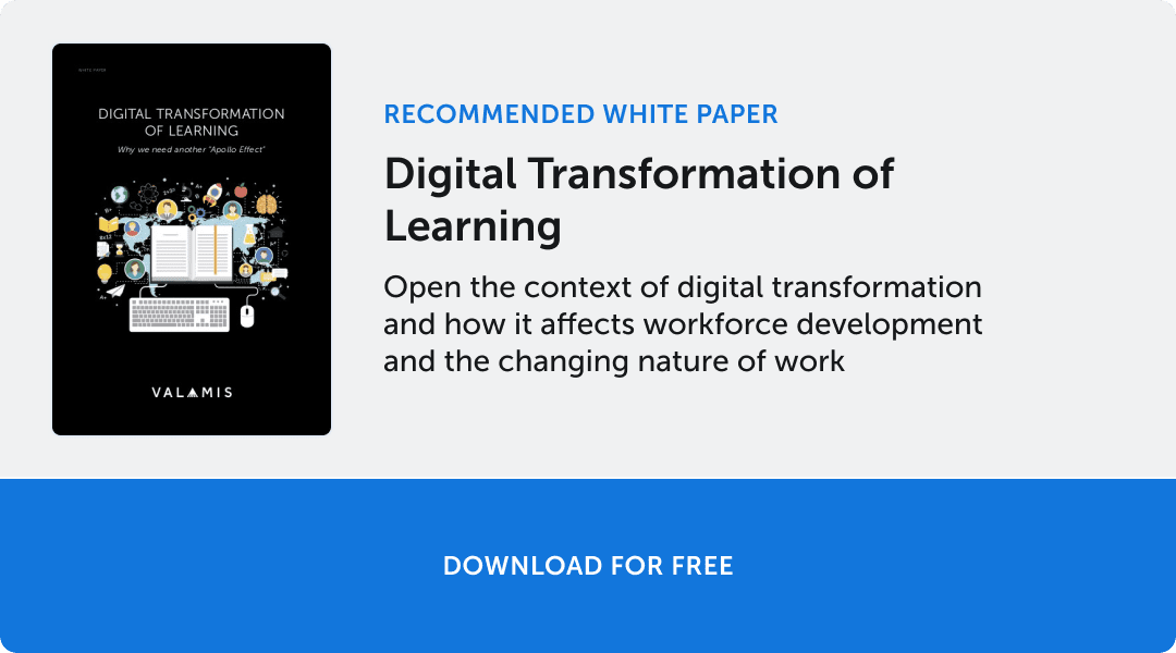 The banner for Digital Transformation of Learning whitepaper